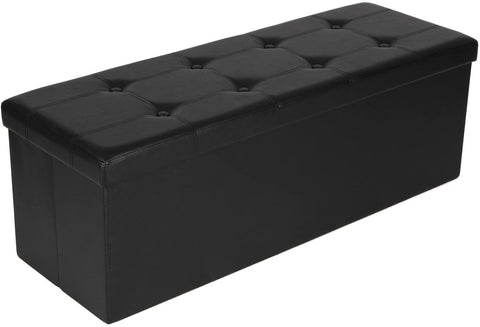 SONGMICS 43 Inches Folding Storage Ottoman Bench